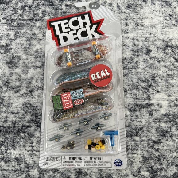 Tech Deck Real Skateboards Fingerboards 4 Pack with Tool New In Package - Picture 1 of 8